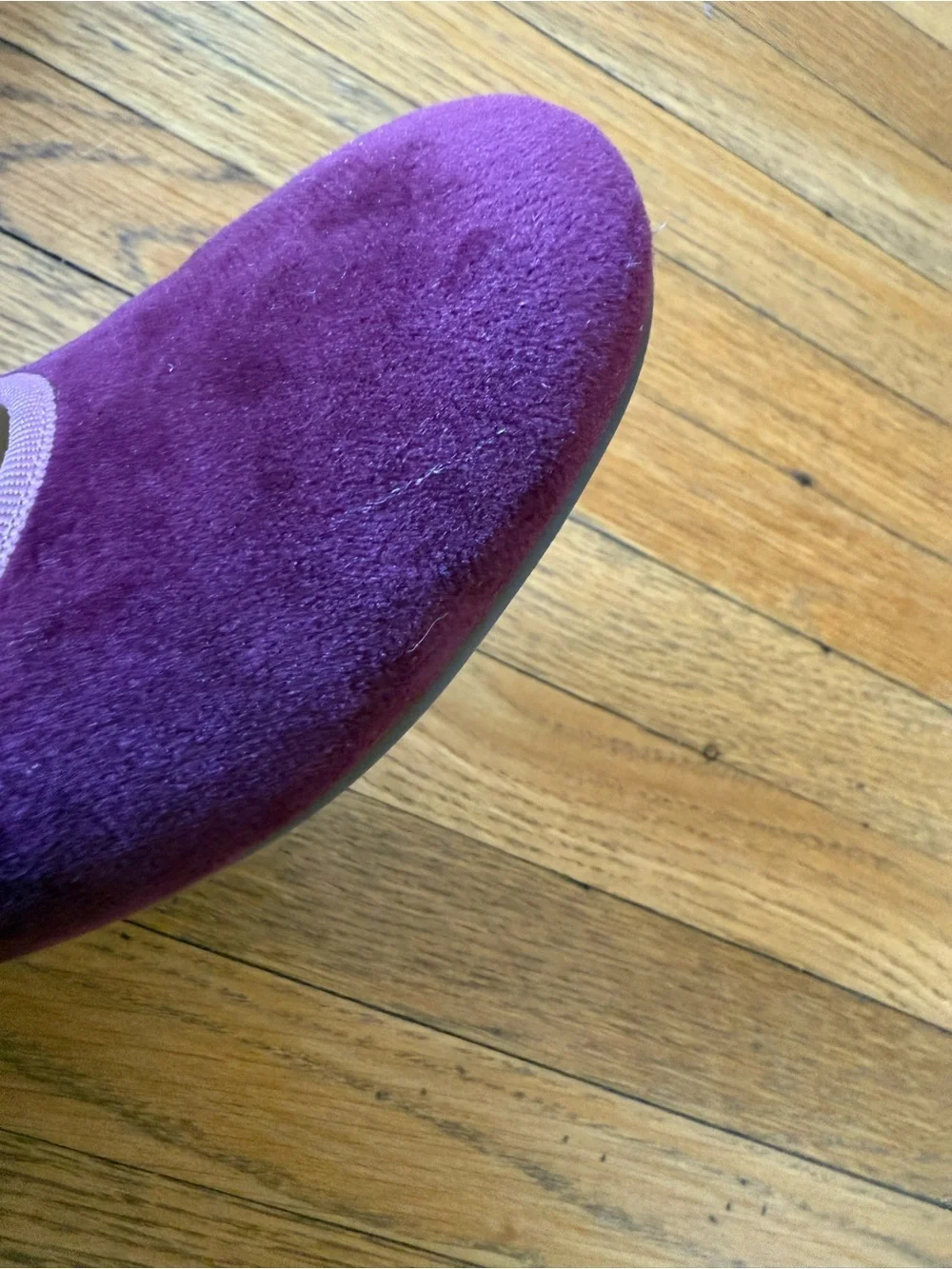 Mini Boden Velvet Mary Jane Shoes Deep Wisteria